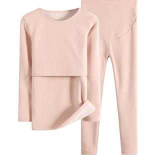 孕妇保暖内衣加绒加厚怀孕期秋衣秋裤产后喂奶月子服哺乳睡衣秋冬