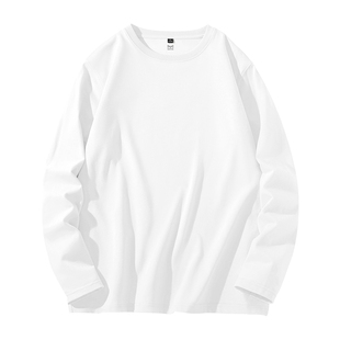 猫人纯棉长袖T恤男款2026春季新款基础内搭纯色简约男女同款上衣J