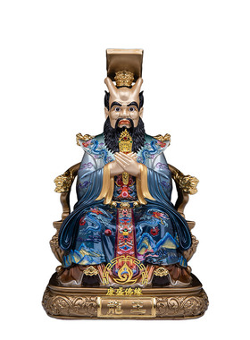黄铜珐琅彩龙王龙母神像