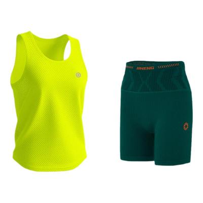 积能透气跑步套装女款两件套速干运动训练无袖跑步背心压缩短裤