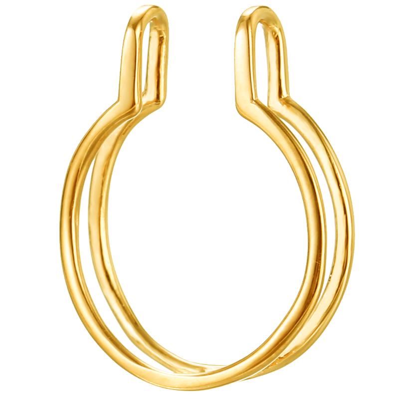 珍珠吊坠扣头diy配件吊坠空托18K金卡扣镶嵌珍珠免打孔项链扣材料