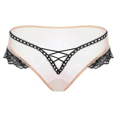 「LA」午夜简讯*原创设计蕾丝绑带花边甜美纯欲性感镂空三角内裤