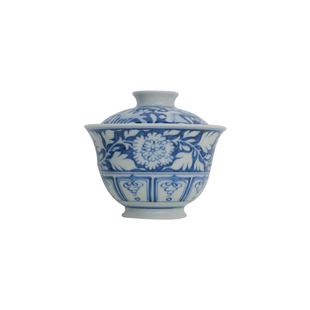 小谦山房青花一鹭莲升盖碗家用陶瓷泡茶碗单个景德镇手工茶具套装