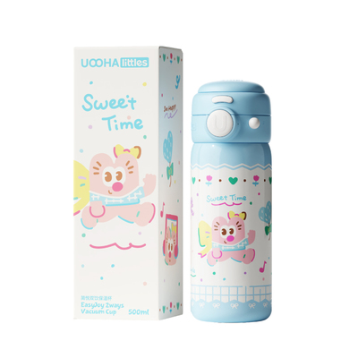 简悦双饮保温杯女生可爱高颜值