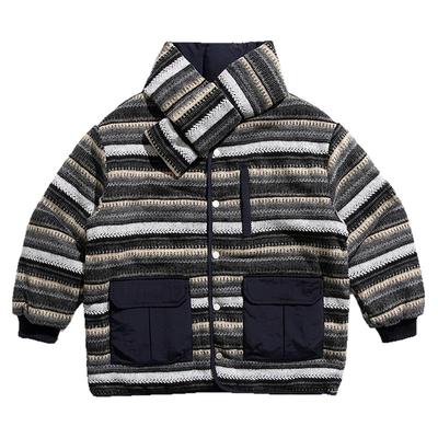 付出多少撞色加厚围巾棉衣外套