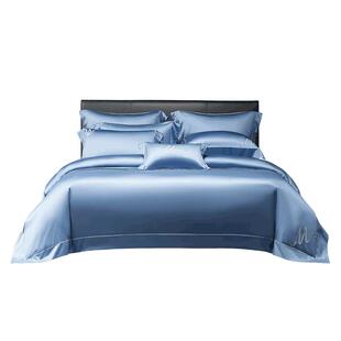 MINE/寐进口埃及80支长绒棉缎纹绣花床上四件套轻奢高级感 YOUNG