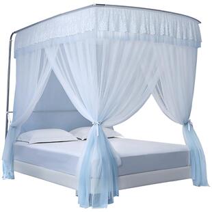 水星家纺蚊帐家用卧室防蚊帐子简约唯美立地式纱帐夏季床品26新品