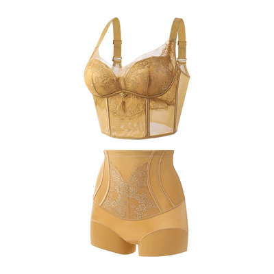 法百莲调整型塑身红内衣内裤套装