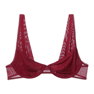 红色内衣女大胸显小本命年结婚新娘文胸套装防下垂胸罩2025新款