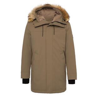 VSKONNE威斯康尼羽绒服男休闲修身中长款貉子毛白鹅绒羽绒服