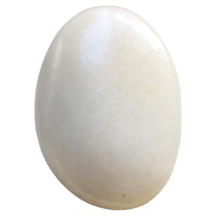 新疆和田玉籽料洒金皮原石手把件鹅蛋型手玩件高端羊脂白原石保真