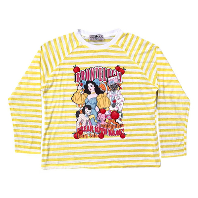 Bronze Lucia千禧童话印花长袖条纹T恤女早秋原创设计学院风上衣