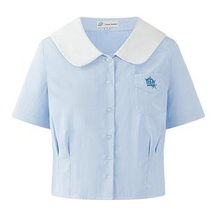 初恋亿次水手服jk套装收腰制服短袖蓝色衬衫女夏半裙东京岁时记JK