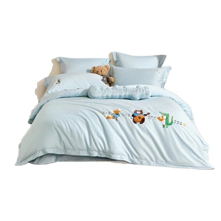 【售完即止】罗莱儿童60支A类全棉缎纹绣花套件男孩三四件套