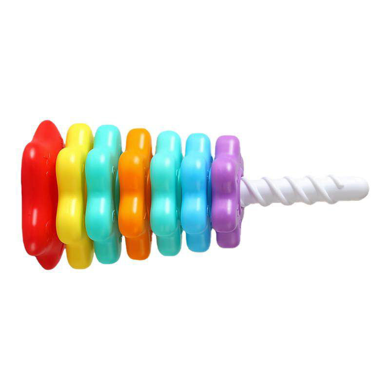 彩虹转转乐叠叠乐婴幼儿转转塔0一3岁宝宝旋转叠套圈玩具益智早教