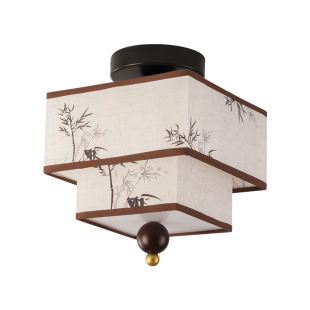 宋式美学玄关灯进门小吸顶灯新中式楼梯过道灯泡款中古衣帽阳台灯