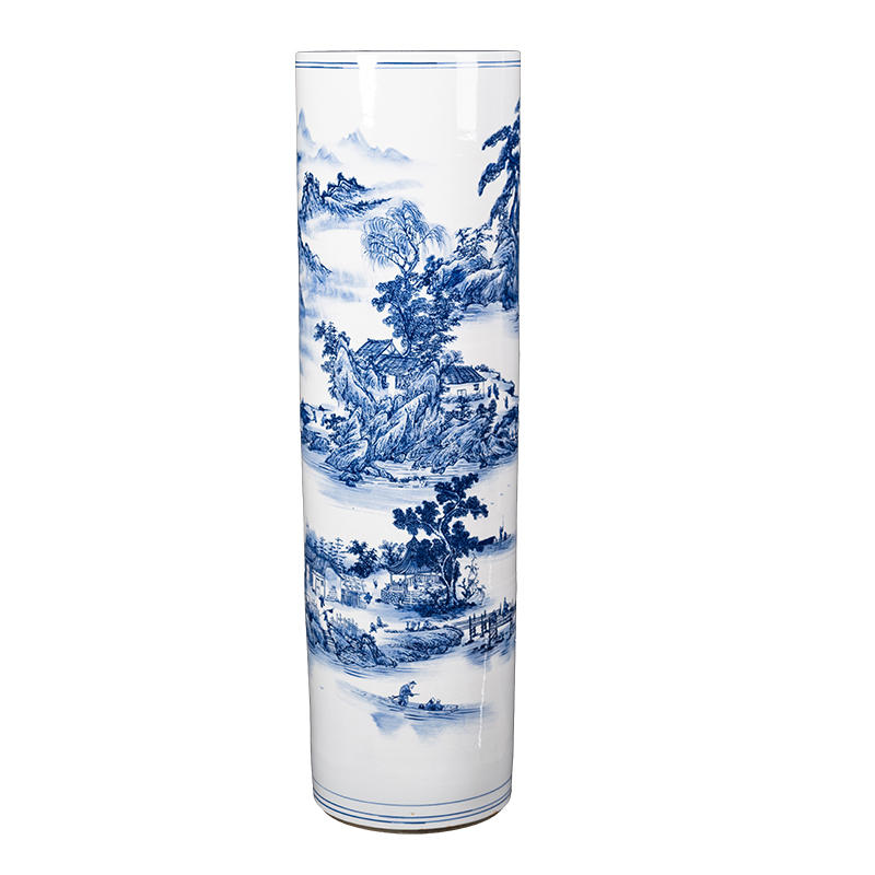 新中式陶瓷客厅玄关青花瓷摆件