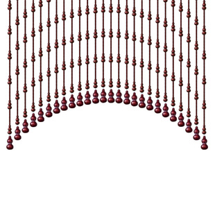 桃木葫芦珠帘水晶门帘玄关隔断拱门家用弧形帘子免打孔卫生间轨道