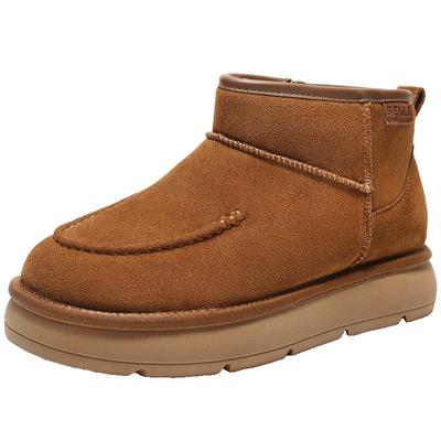 百丽男士雪布布厚底雪地靴男