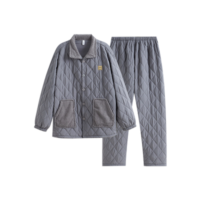 情侣冬季夹棉保暖家居服