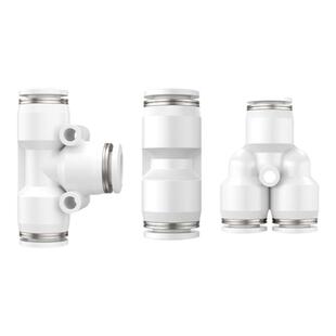 气管快速接头PU8直通PG6-4变径PE10三通PEG塑料快插气动接头大全