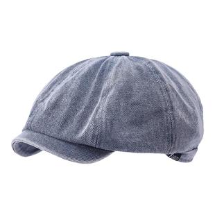 韩版做旧牛仔儿童帽子春秋薄款贝雷帽男女宝宝遮阳防晒鸭舌前进帽