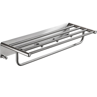 浴室毛巾架304不锈钢浴巾架卫生间壁挂式免打孔浴巾洗澡间置物架