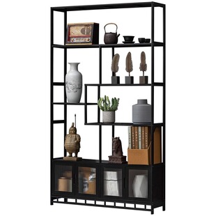 博古架实木中式茶柜置物架茶具茶叶架子茶桌小型现代简约茶室展示