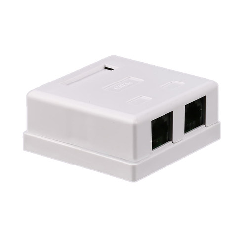RJ45接线盒CAT5E网络接线盒1进1出8P8C桌面盒8芯单双口网线分线盒