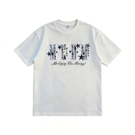 鹿山野 严选绝美穿搭贴布绣纯棉短袖宽松美式夏季小众T恤上衣甜酷