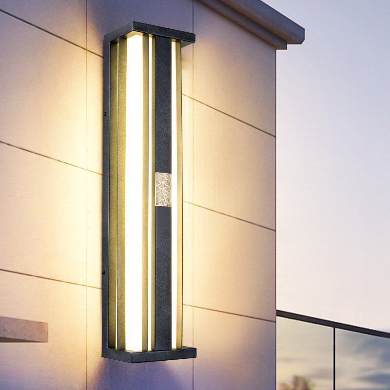 户外防水太阳能壁灯室外别墅大门柱子庭院壁灯新门口外墙中式长条
