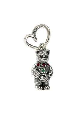 睡莲生生世世 原创设计925纯银吊坠爱心小熊星球元素小众复古挂坠