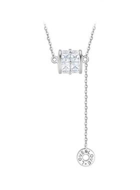 银项链银锆石小蛮腰项链