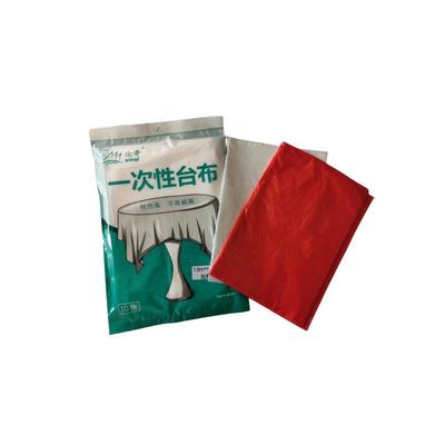 一次性桌布圆桌透明外卖餐厅红色