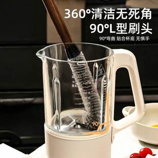 二合一胡桃木纹杯刷破壁机清洁刷长柄刷缝隙奶瓶吸管刷洗杯子神器