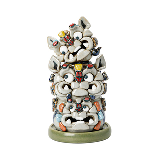 陶瓷猴子摆件助运气中式茶桌摆件倒流香香炉茶宠摆件精品高档可养