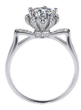 莫桑石群镶猫耳朵戒指