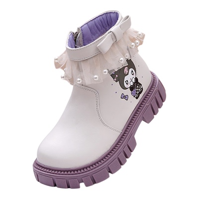 女童短靴女童秋冬季库洛米小皮鞋