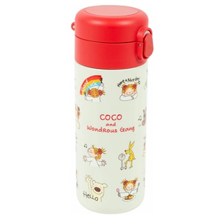 日本购回coco酱2023新款红色卡通便携不锈钢直饮保温杯350ml