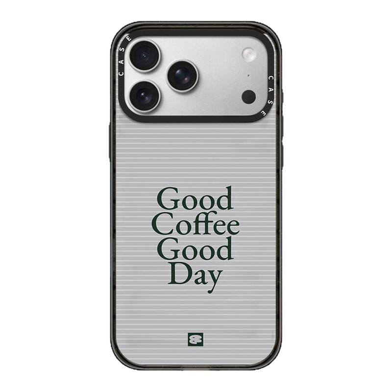 CASETiFiY咖啡好时光条纹适用苹果iPhone16pro/17ProMax/15plus手机壳13复古英文14简约磁吸防摔华强北平替女