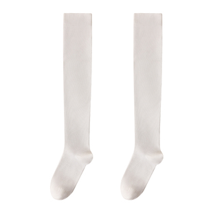 过膝袜子女春秋款强压瘦腿JK小腿袜黑白色长筒袜半截中筒袜配裙子