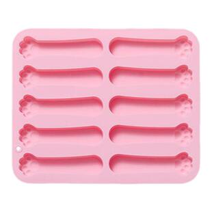 宁焙 10连长条猫爪硅胶模具磨牙棒米糕软糖果巧克力模奶酪棒模具