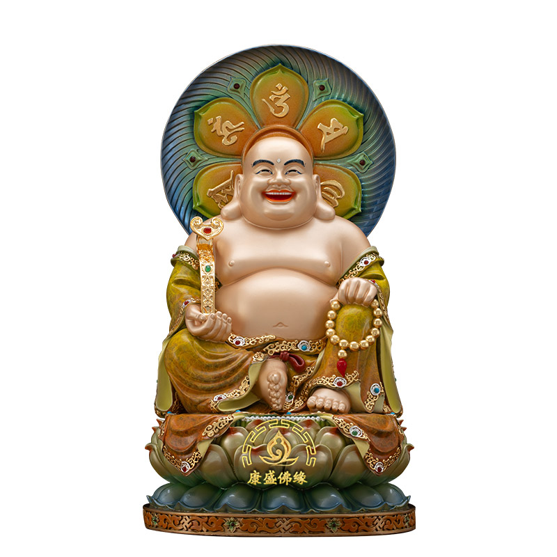 黄铜热着色全堂佛像家用佛堂摆件