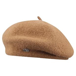 韩版气质保暖贝雷帽子女秋冬季羊毛呢时尚定型显脸小画家帽蓓蕾帽