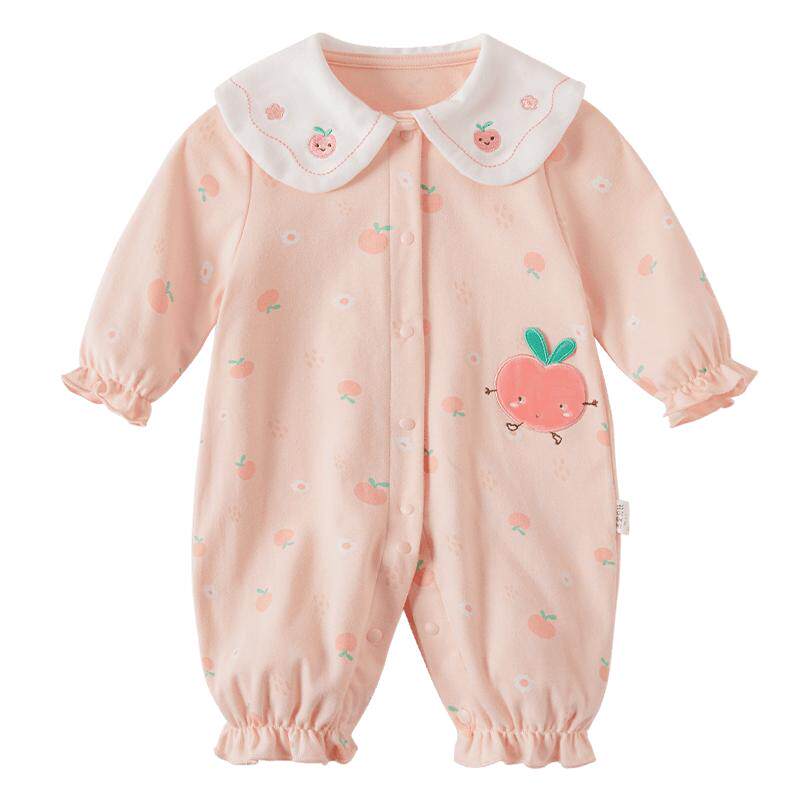婴儿连体衣3新生儿春装衣服幼童纯棉爬服春季6个月女宝宝哈衣春秋