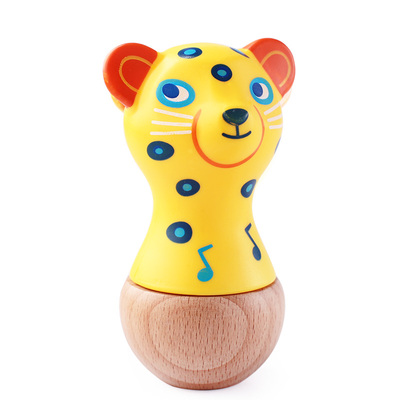 Djeco木质情绪安抚婴儿玩具沙锤