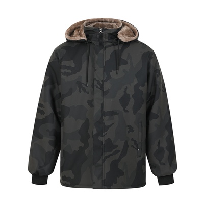 新款迷彩防油防水皮衣皮裤套装男