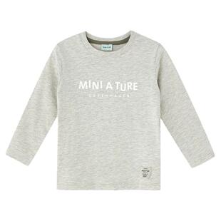 丹麦MINI A TURE童装男女童圆领印花棉质轻薄长袖T恤内搭