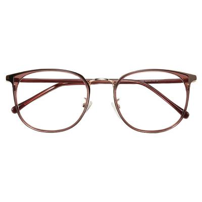 时尚粉色眼镜框女个性度数镜片