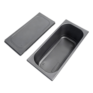 欧标雪糕盆长方形PP冰淇淋盒储藏盆冰激凌展示柜冷藏盒子份数盆5L